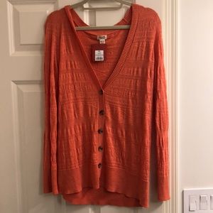 Mossimo XXL NWT Coral Button up sweater